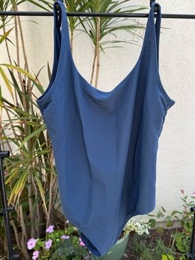 Abercrombie & Fitch Ribbed Blue One Piece Swimsuit Size L